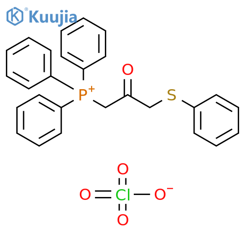 Phosphonium, [2-oxo-3-(phenylthio)propyl]triphenyl-, perchlorate structure