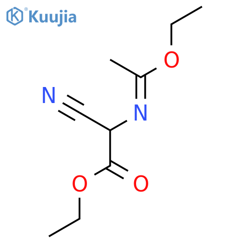 Ethyl N-(ethoxycarbonylcyanomethyl)acetimidate structure