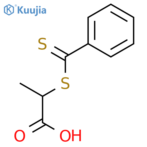 Propanoic acid, 2-[(phenylthioxomethyl)thio]- structure