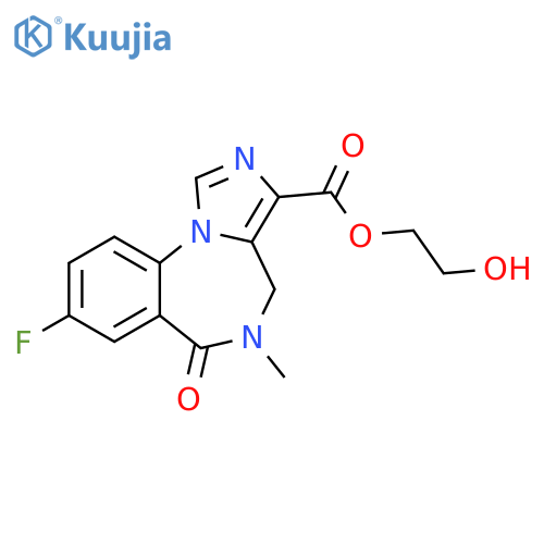 4H-Imidazo[1,5-a][1,4]benzodiazepine-3-carboxylic acid, 8-fluoro-5,6-dihydro-5-methyl-6-oxo-, 2-hydroxyethyl ester structure