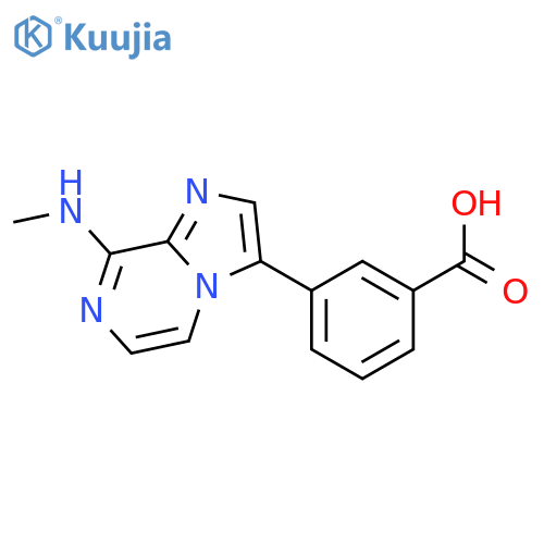 Benzoic acid, 3-[8-(methylamino)imidazo[1,2-a]pyrazin-3-yl]- structure