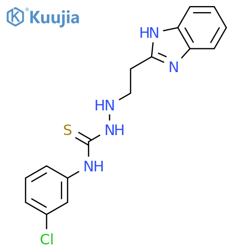 2-[2-(1H-benzimidazol-2-yl)ethyl]-N-(3-chlorophenyl)hydrazinecarbothioamide structure