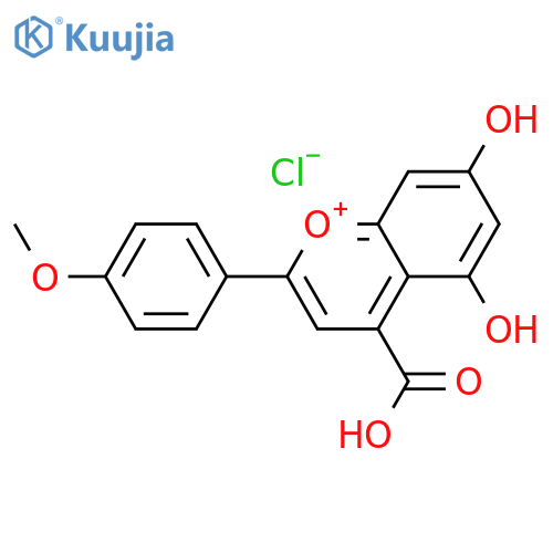 1-Benzopyrylium,4-carboxy-5,7-dihydroxy-2-(4-methoxyphenyl)-, chloride (9CI) structure