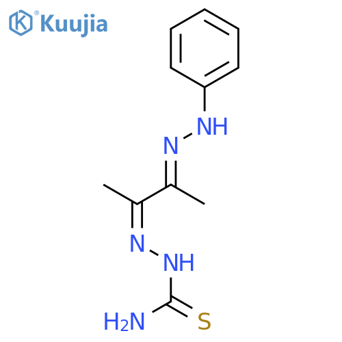 (2E)-2-[(3E)-3-(2-phenylhydrazinylidene)butan-2-ylidene]hydrazinecarbothioamide structure