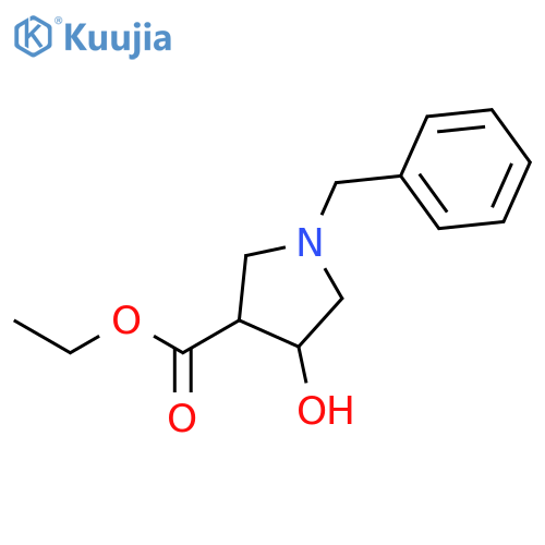 3-PYRROLIDINECARBOXYLIC ACID, 4-HYDROXY-1-(PHENYLMETHYL)-, ETHYL ESTER structure