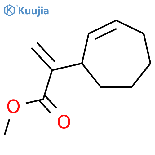 2-Cycloheptene-1-aceticacid, a-methylene-, methyl ester structure