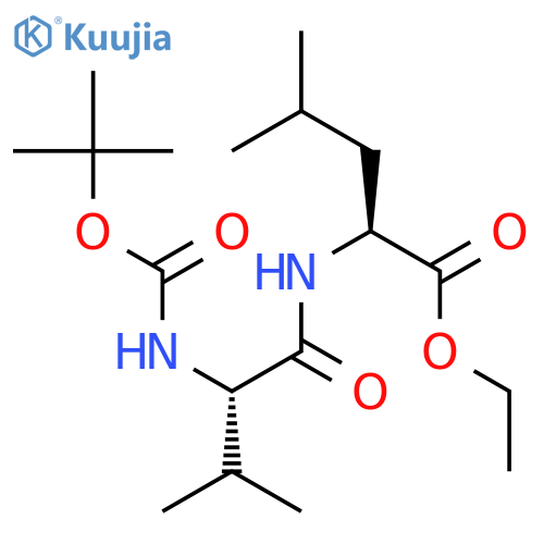 L-Leucine, N-[N-[(1,1-dimethylethoxy)carbonyl]-L-valyl]-, ethyl ester structure