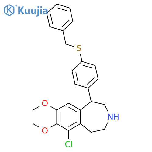 1H-3-Benzazepine, 6-chloro-2,3,4,5-tetrahydro-7,8-dimethoxy-1-[4-[(phenylmethyl)thio]phenyl]- structure