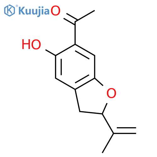 (S)-6-acetyl-5-hydroxy-2-isopropenyl-2,3-dihydrobenzofuran structure
