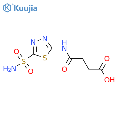 4-Oxo-4-((5-sulfamoyl-1,3,4-thiadiazol-2-yl)amino)butanoic acid structure