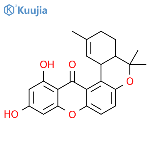 (4aS,14cR)-11,13-dihydroxy-2,5,5-trimethyl-3,4a,5,14c-tetrahydroisochromeno[4,3-a]xanthen-14(4H)-one structure