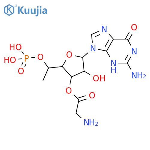 1-[(2R,3R,4R,5R)-3-(2-aminoacetyl)oxy-5-(2-amino-6-oxo-3H-purin-9-yl)-4-hydroxy-oxolan-2-yl]ethoxyphosphonic acid structure