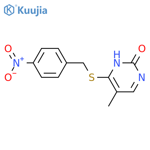 5-methyl-4-{(4-nitrophenyl)methylsulfanyl}-1,2-dihydropyrimidin-2-one structure