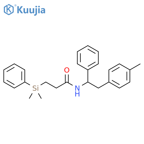 Propanamide, 3-(dimethylphenylsilyl)-N-[2-(4-methylphenyl)-1-phenylethyl]- structure