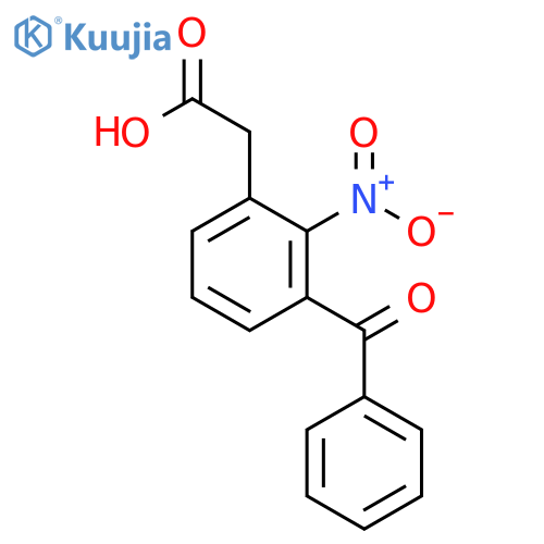 3-Benzoyl-2-nitrophenyl acetic acid structure