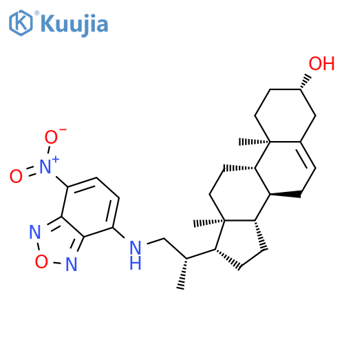 (3S,8S,9S,10R,13S,14S,17R)-10,13-dimethyl-17-{(2S)-1-[(7-nitro-2,1,3-benzoxadiazol-4-yl)amino]propan-2-yl}-2,3,4,7,8,9,10,11,12,13,14,15,16,17-tetradecahydro-1H-cyclopenta[a]phenanthren-3-ol (non-preferred name) structure
