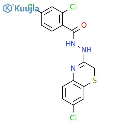 2,4-dichloro-N'-(7-chloro-2H-1,4-benzothiazin-3-yl)benzohydrazide structure