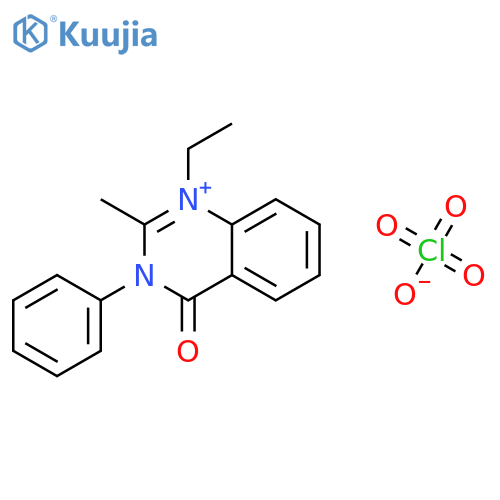 1-ethyl-2-methyl-4-oxo-3-phenyl-3,4-dihydroquinazolin-1-ium perchlorate structure