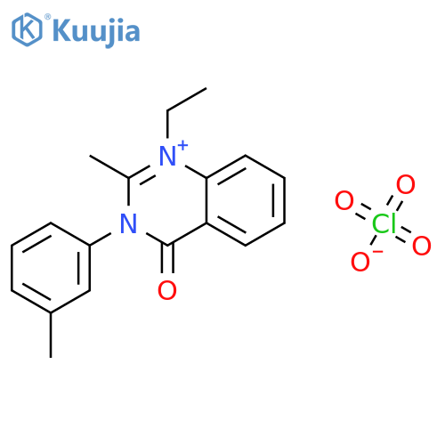 1-ethyl-2-methyl-3-(3-methylphenyl)-4-oxo-3,4-dihydroquinazolin-1-ium perchlorate structure