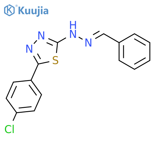 BENZALDEHYDE, [5-(4-CHLOROPHENYL)-1,3,4-THIADIAZOL-2-YL]HYDRAZONE structure