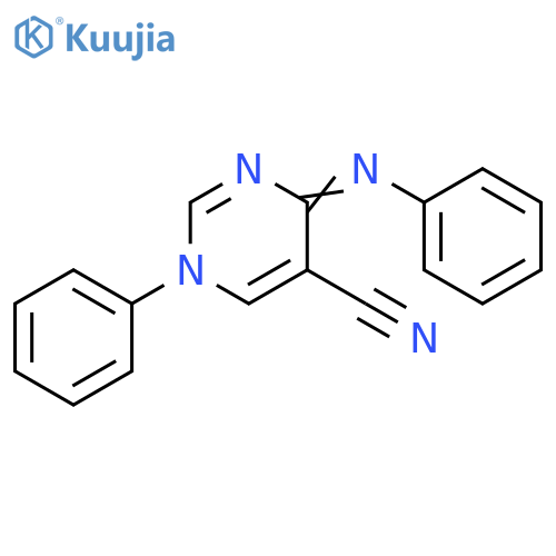 5-Pyrimidinecarbonitrile, 1,4-dihydro-1-phenyl-4-(phenylimino)- structure