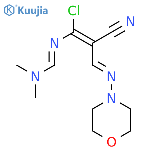 Methanimidamide,N'-[1-chloro-2-cyano-3-(4-morpholinylimino)-1-propenyl]-N,N-dimethyl- structure
