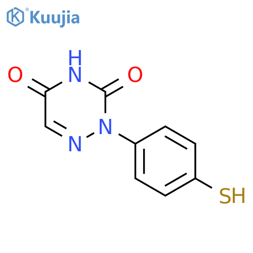 1,2,4-Triazine-3,5(2H,4H)-dione, 2-(4-mercaptophenyl)- structure