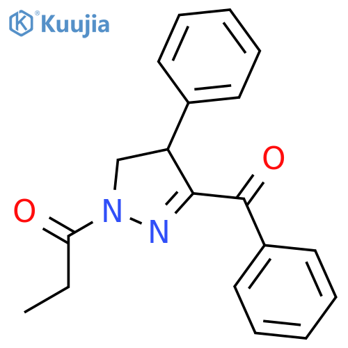 1H-Pyrazole, 3-benzoyl-4,5-dihydro-1-(1-oxopropyl)-4-phenyl- structure