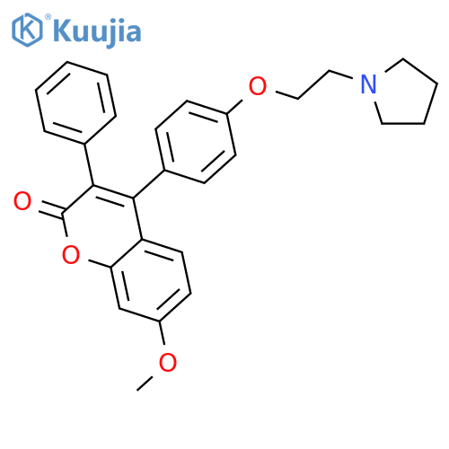 7-methoxy-3-phenyl-4-[4-(2-pyrrolidin-1-ylethoxy)phenyl]-2H-chromen-2-one structure