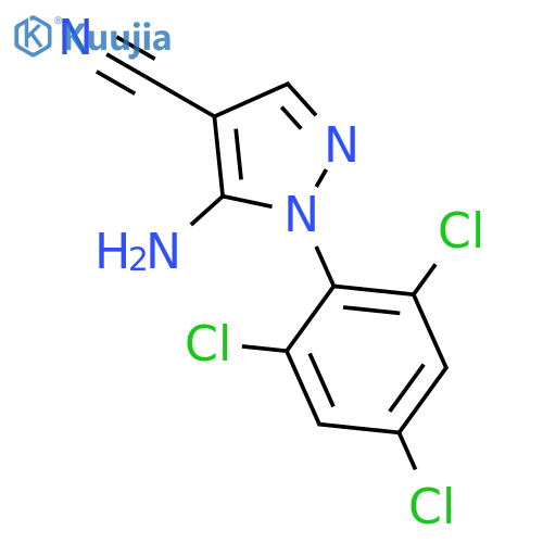 1H-Pyrazole-4-carbonitrile,5-amino-1-(2,4,6-trichlorophenyl)- structure