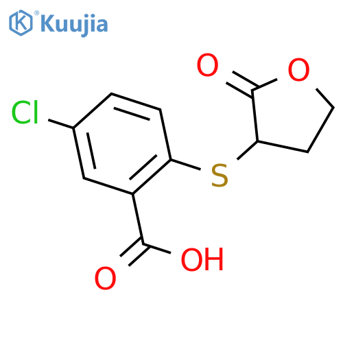 BENZOIC ACID, 5-CHLORO-2-[(TETRAHYDRO-2-OXO-3-FURANYL)THIO]- structure