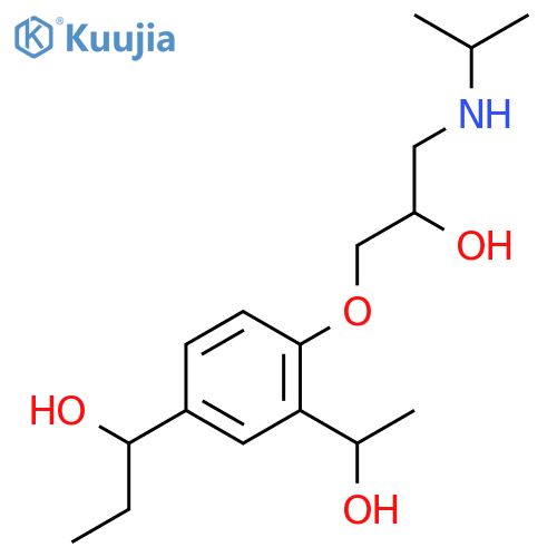 1-[3-(1-hydroxyethyl)-4-{2-hydroxy-3-[(1-methylethyl)amino]propoxy}phenyl]propan-1-ol structure