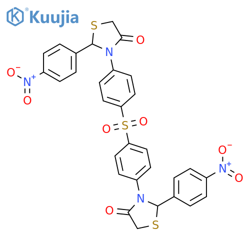 4-Thiazolidinone, 3,3'-(sulfonyldi-4,1-phenylene)bis[2-(4-nitrophenyl)- structure