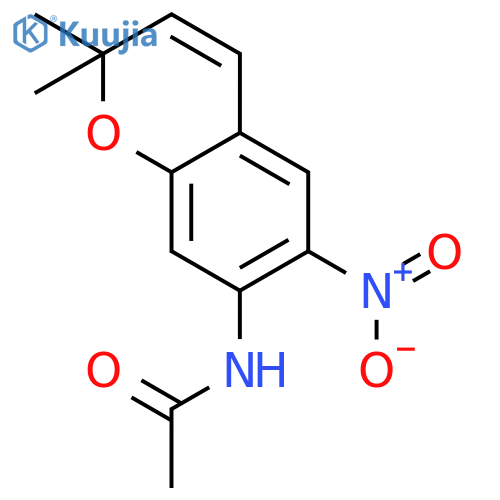 Acetamide, N-(2,2-dimethyl-6-nitro-2H-1-benzopyran-7-yl)- structure