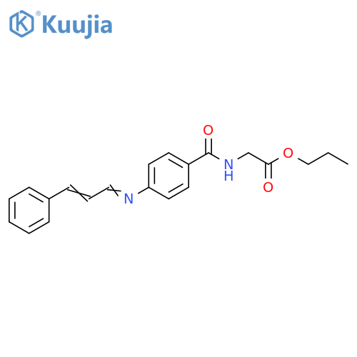 Glycine, N-[4-[(3-phenyl-2-propenylidene)amino]benzoyl]-, propyl ester structure