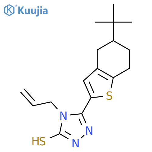 <br>4-allyl-5-(5-tert-butyl-4,5,6,7-tetrahydro-1-benzothien-2-yl)-4H-1,2,4-tria zole-3-thiol structure