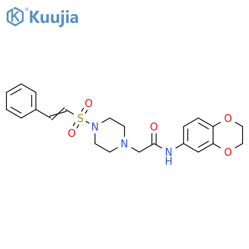 1-Piperazineacetamide, N-(2,3-dihydro-1,4-benzodioxin-6-yl)-4-[(2-phenylethenyl)sulfonyl]- structure