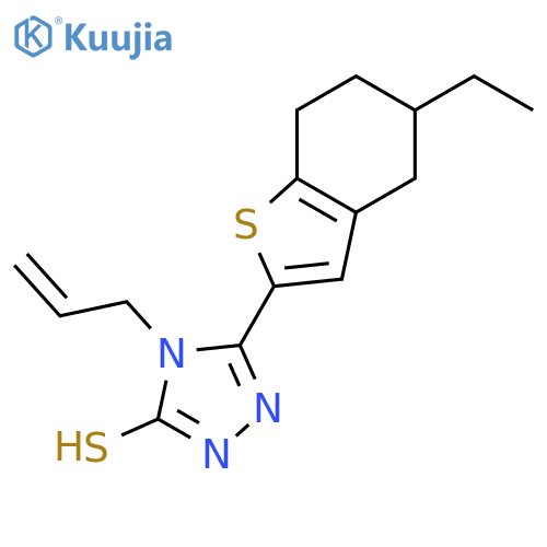 5-(5-Ethyl-4,5,6,7-tetrahydro-1-benzothiophen-2-yl)-4-(prop-2-en-1-yl)-4H-1,2,4-triazole-3-thiol structure