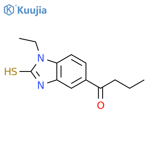 1-(1-ethyl-2-sulfanyl-1H-1,3-benzodiazol-5-yl)butan-1-one structure