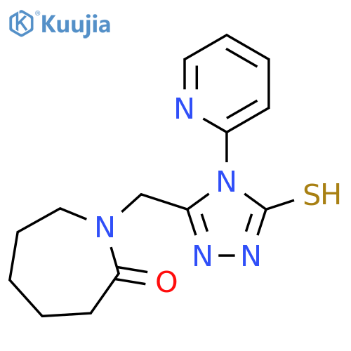 1-{4-(pyridin-2-yl)-5-sulfanyl-4H-1,2,4-triazol-3-ylmethyl}azepan-2-one structure