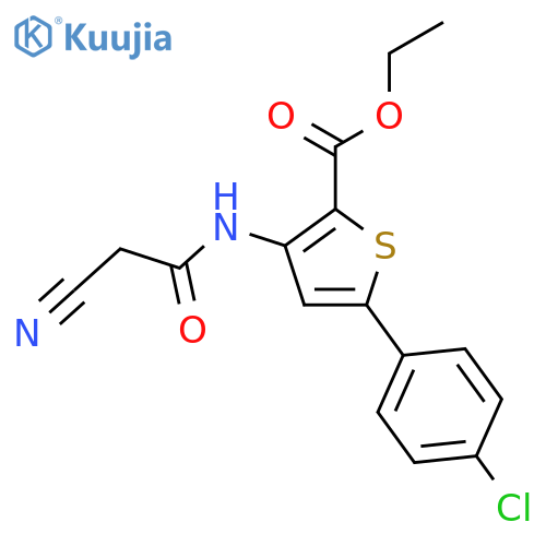 ethyl 5-(4-chlorophenyl)-3-(2-cyanoacetamido)thiophene-2-carboxylate structure