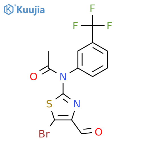 N-(5-bromo-4-formyl-1,3-thiazol-2-yl)-N-3-(trifluoromethyl)phenylacetamide structure
