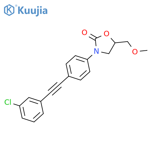 3-{4-[(3-chlorophenyl)ethynyl]phenyl}-5-(methoxymethyl)-1,3-oxazolidin-2-one structure