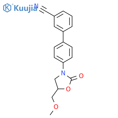 4'-[5-(methoxymethyl)-2-oxo-1,3-oxazolidin-3-yl]biphenyl-3-carbonitrile structure