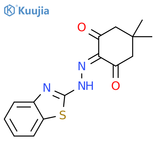 1,2,3-CYCLOHEXANETRIONE, 5,5-DIMETHYL-, 2-(2-BENZOTHIAZOLYLHYDRAZONE) structure