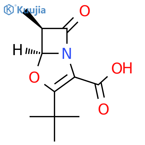 4-Oxa-1-azabicyclo[3.2.0]hept-2-ene-2-carboxylicacid, 3-(1,1-dimethylethyl)-6-methyl-7-oxo-, (5R,6S)-rel- structure
