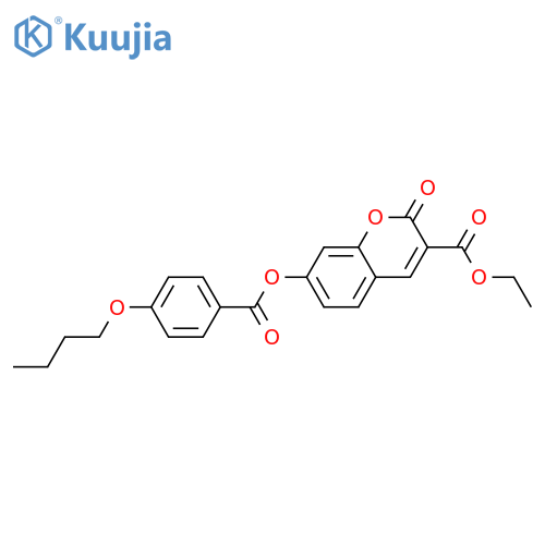 2H-1-Benzopyran-3-carboxylic acid, 7-[(4-butoxybenzoyl)oxy]-2-oxo-, ethyl ester structure