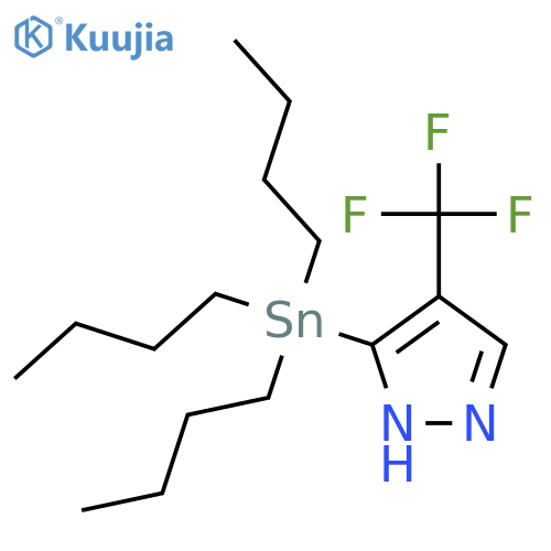 4-(Trifluoromethyl)-5-(tributylstannyl)pyrazole structure