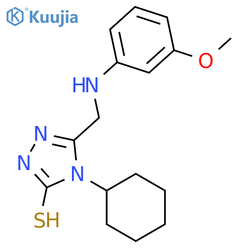 4-cyclohexyl-5-{(3-methoxyphenyl)aminomethyl}-4H-1,2,4-triazole-3-thiol structure