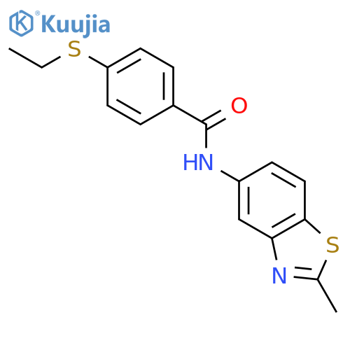 4-(ethylsulfanyl)-N-(2-methyl-1,3-benzothiazol-5-yl)benzamide structure